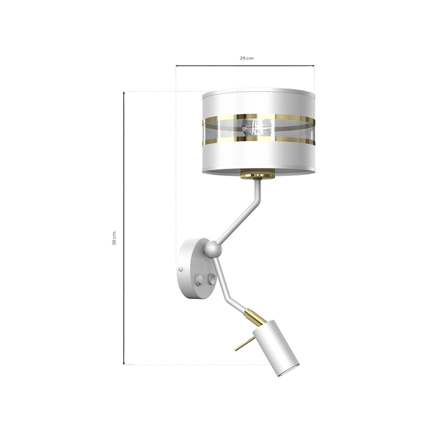 Vägglampa  ULTIMO 1xE27/40W/230V + 1xGU10/MR11/7W vit