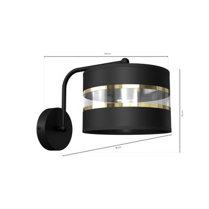 Vägglampa  ULTIMO 1xE27/60W/230V svart 