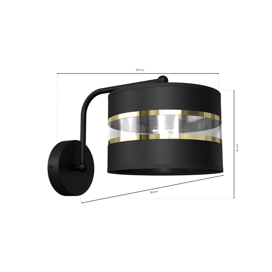 Vägglampa  ULTIMO 1xE27/60W/230V svart 