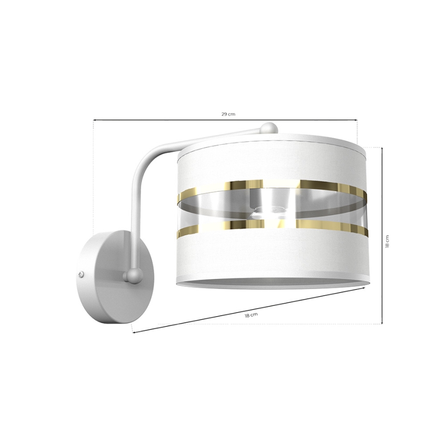 Vägglampa  ULTIMO 1xE27/60W/230V vit 