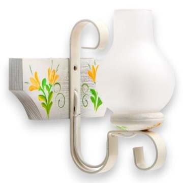 Vägglampa VELA 1xE14/40W/230V bok/grädde - FSC certifierade