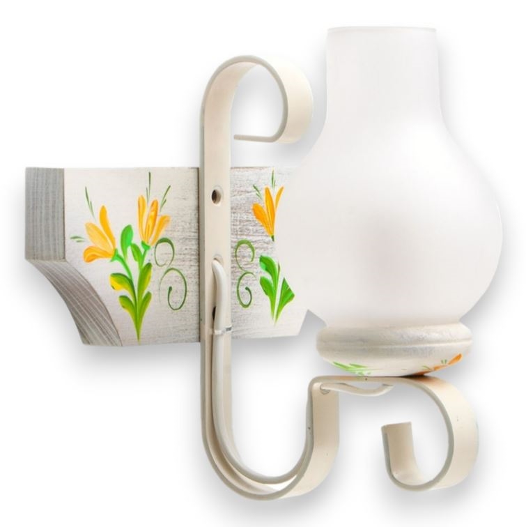 Vägglampa VELA 1xE14/40W/230V bok/grädde - FSC certifierade