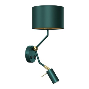 Vägglampa  VERDE 1xE27/60W/230V + 1xGU10-MR11/7W grön