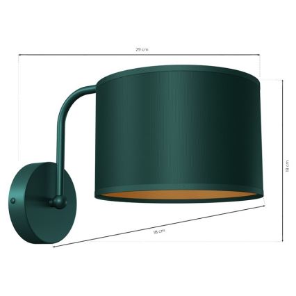 Vägglampa  VERDE 1xE27/60W/230V grön