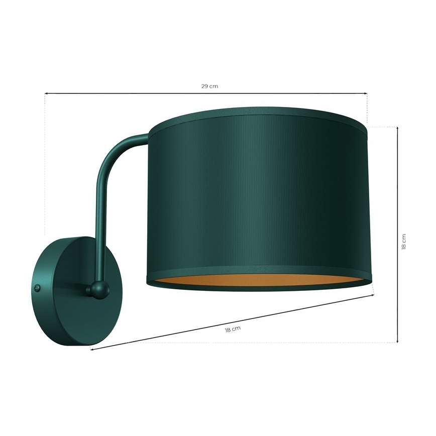 Vägglampa  VERDE 1xE27/60W/230V grön