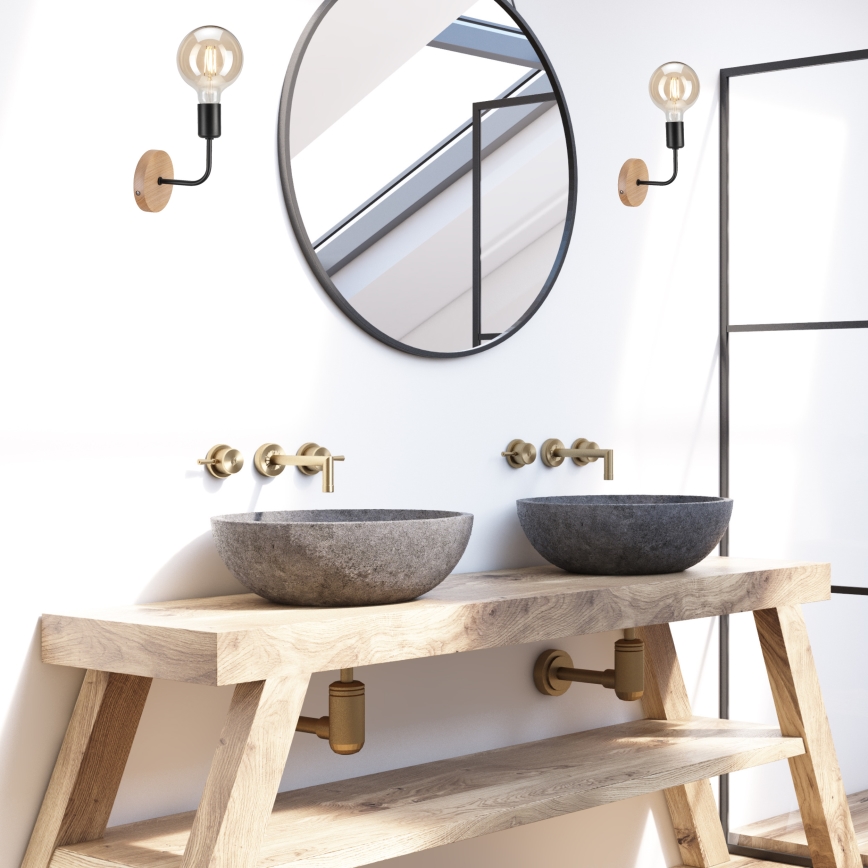 Vägglampa  VITO OAK 1xE27/60W/230V