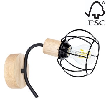 Vägglampa VIVIANE 1xE27/60W/230V ek - FSC-certifierad