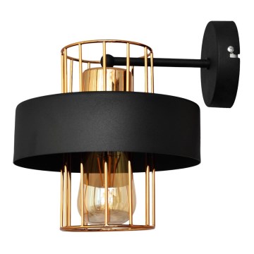 Vägglampa VOLTA 1xE27/15W/230V 23 cm svart/gyllene