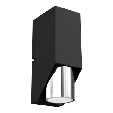 Vägglampa WALL 1xGU10/8W/230V svart/skinande krom