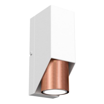 Vägglampa WALL 1xGU10/8W/230V vit/koppar