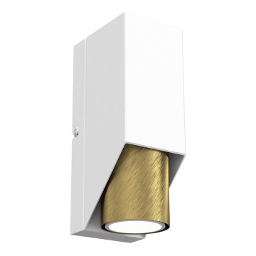 Vägglampa WALL 1xGU10/8W/230V vit/mässing
