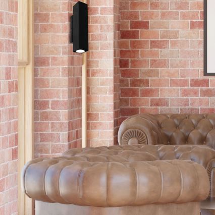 Vägglampa WALL 2xGU10/8W/230V svart