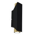 Vägglampa WALL 2xGU10/8W/230V svart/mässing