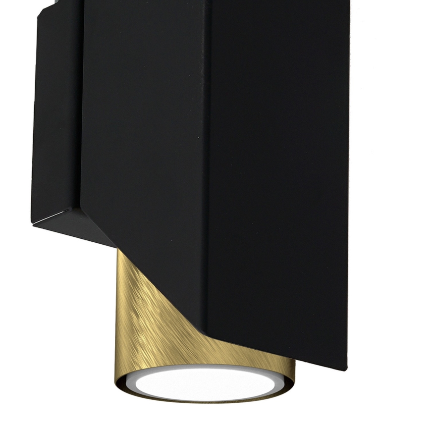 Vägglampa WALL 2xGU10/8W/230V svart/mässing