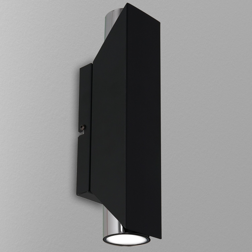 Vägglampa WALL 2xGU10/8W/230V svart/skinande krom