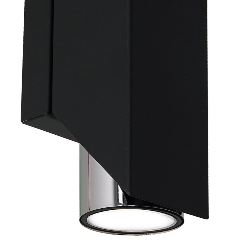 Vägglampa WALL 2xGU10/8W/230V svart/skinande krom