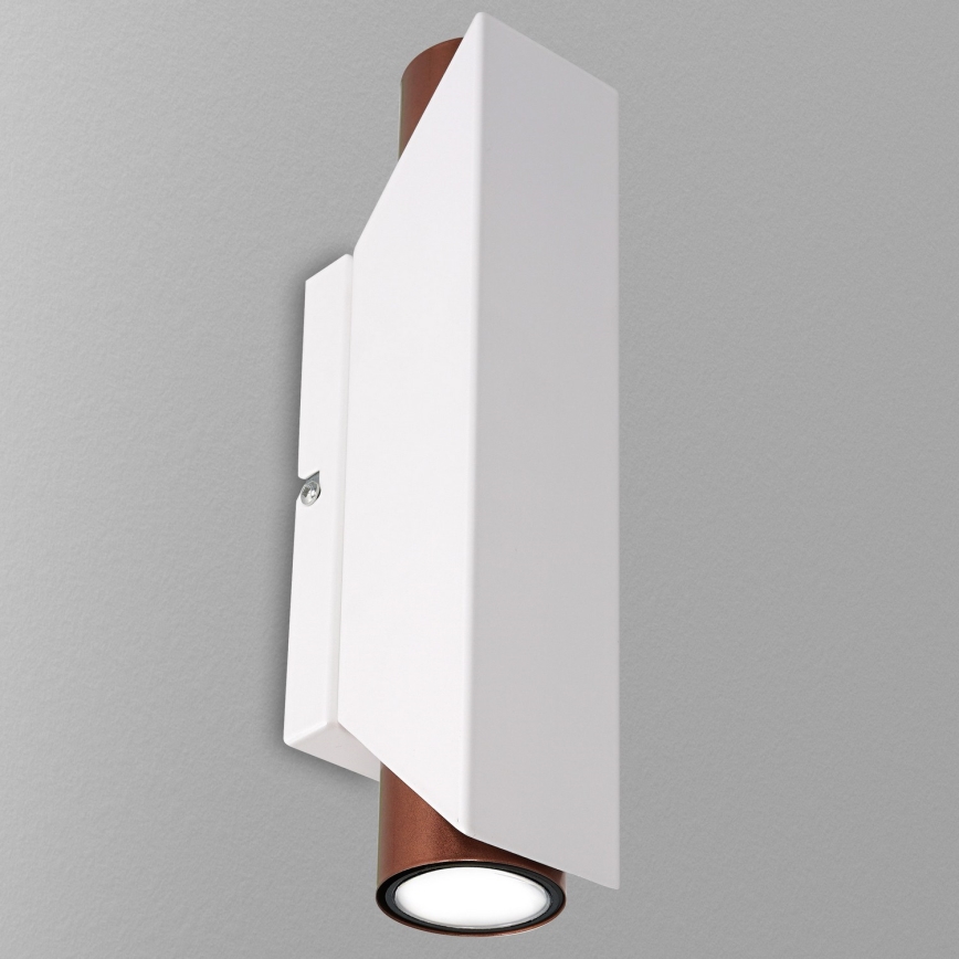 Vägglampa WALL 2xGU10/8W/230V vit/koppar