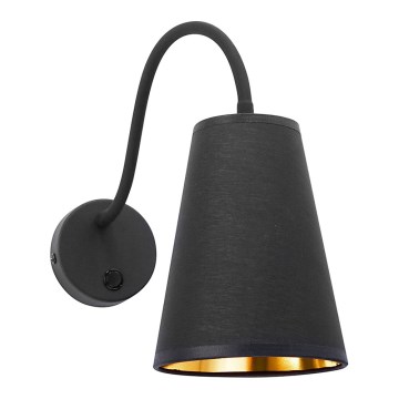 Vägglampa  WIRE 1xE27/15W/230V svart /gyllene 