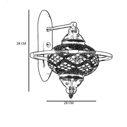 Vägglampa YENI 1xE27/40W/230V brons