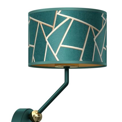 Vägglampa  ZIGGY 1xE27/40W/230V + 1xGU10/MR11/7W grön/gyllene