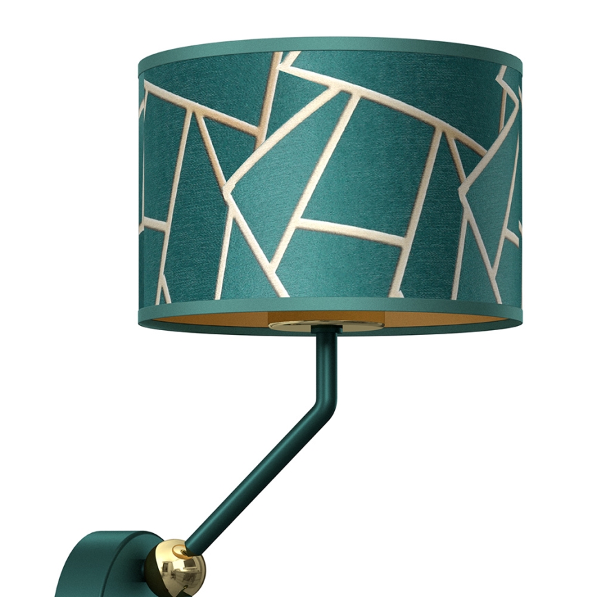 Vägglampa  ZIGGY 1xE27/40W/230V + 1xGU10/MR11/7W grön/gyllene