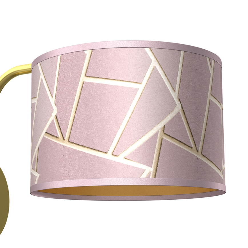 Vägglampa  ZIGGY 1xE27/60W/230V rosa /gyllene 