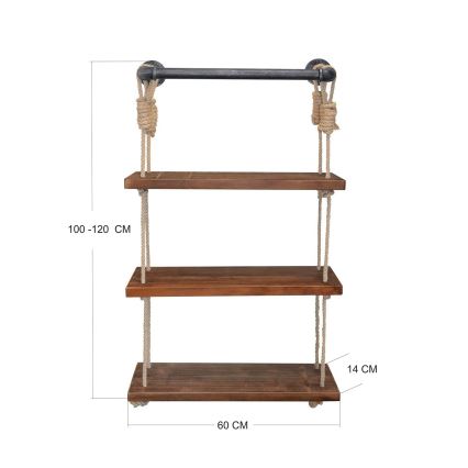 Väggmonterad hylla 120x60 cm gran