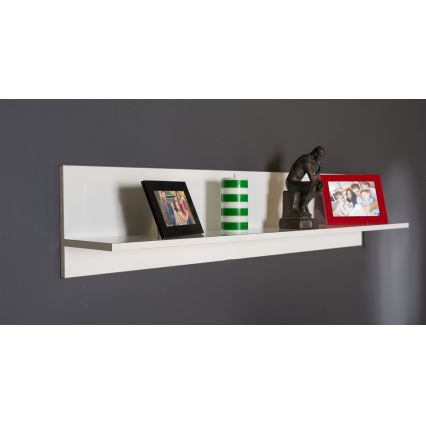 Väggmonterad hylla 25x120 cm vit