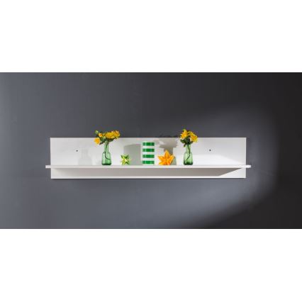 Väggmonterad hylla 25x120 cm vit