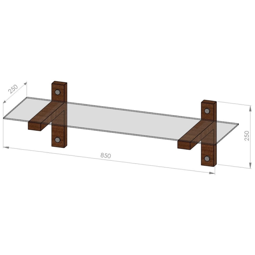 Väggmonterad hylla 85x25 cm furu/svart