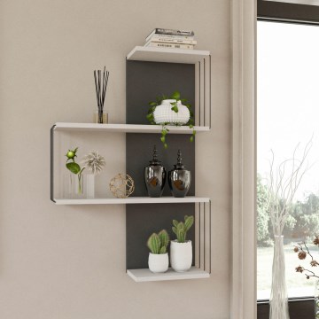 Väggmonterad hylla CAMBEL 96x64 cm vit/antracit