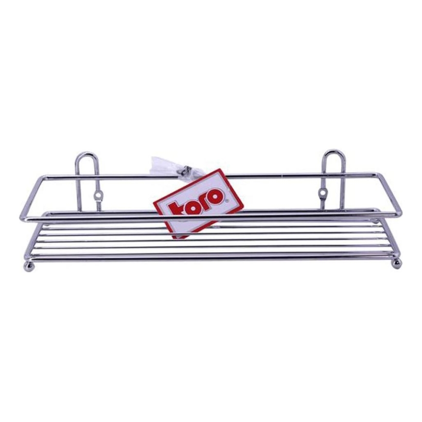 Väggmonterad hylla för duschen 10x30 cm blank krom