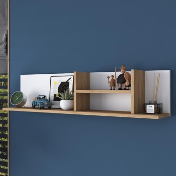 Väggmonterad hylla RANI 120x25 cm beige/vit