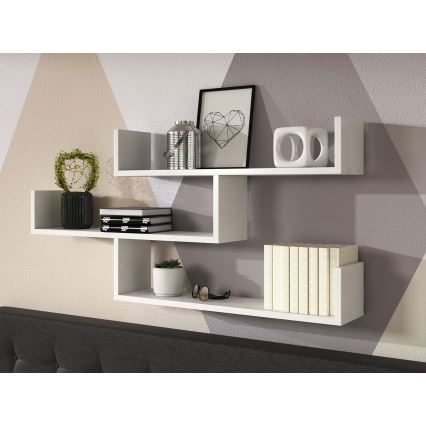 Väggmonterad hylla TRIO 55x119 cm vit