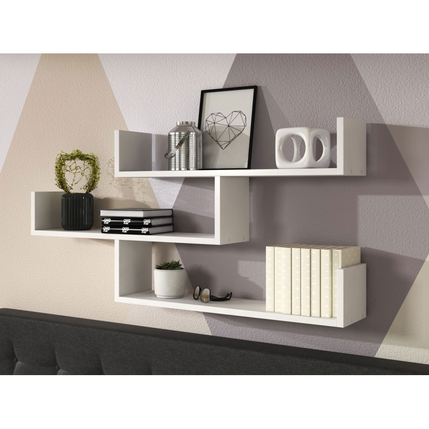 Väggmonterad hylla TRIO 55x119 cm vit