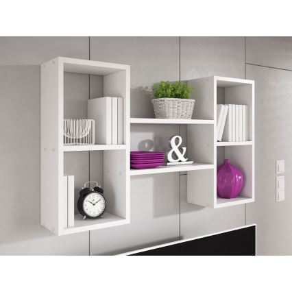 Väggmonterad hylla TRIO 60x102 cm vit