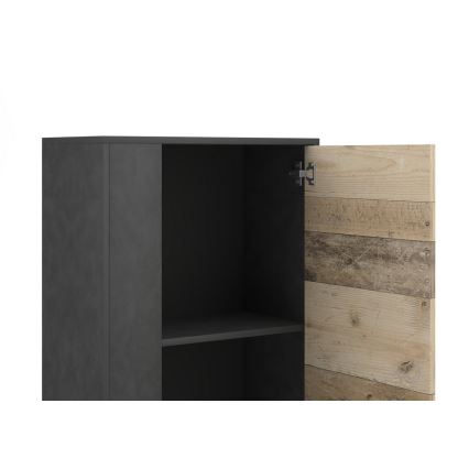 Väggsektion BRICK i brun/svart