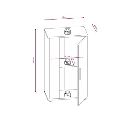 Väggsektion BRICK vit/svart
