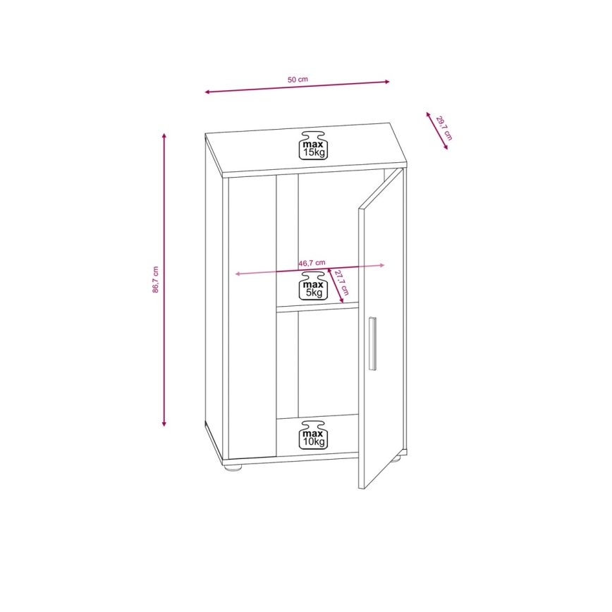 Väggsektion BRICK vit/svart