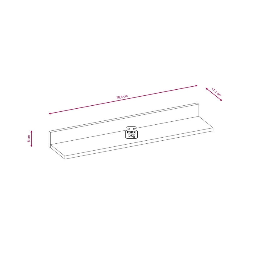 Väggsektion BRICK vit/svart