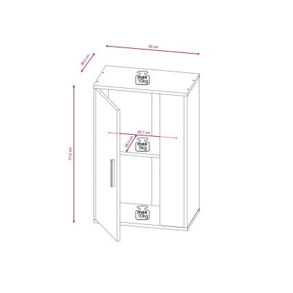 Väggsektion BRICK vit/svart