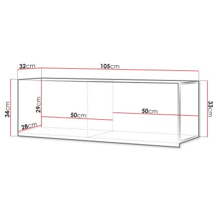 Väggskåp CALABRINI 34x105 cm vit