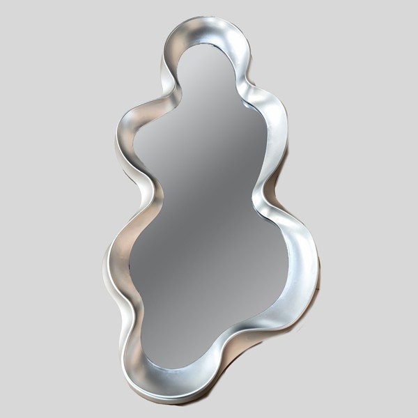 Väggspegel 100x50 cm silver
