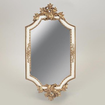 Väggspegel 41x21 cm vit/guld