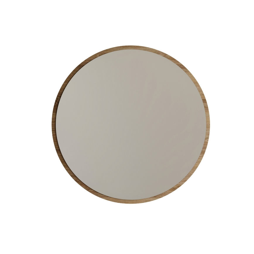 Väggspegel AYNA d. 60 cm brun