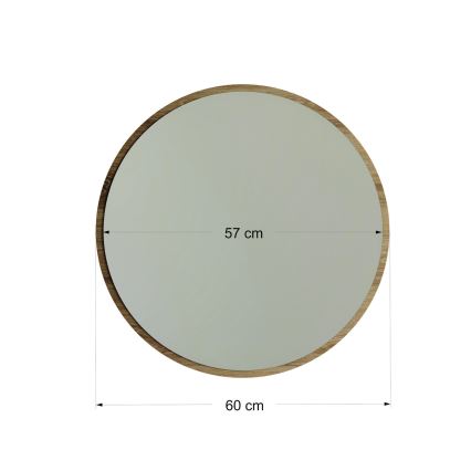 Väggspegel AYNA d. 60 cm brun