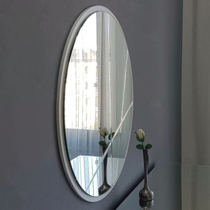 Väggspegel d. 60 cm silver
