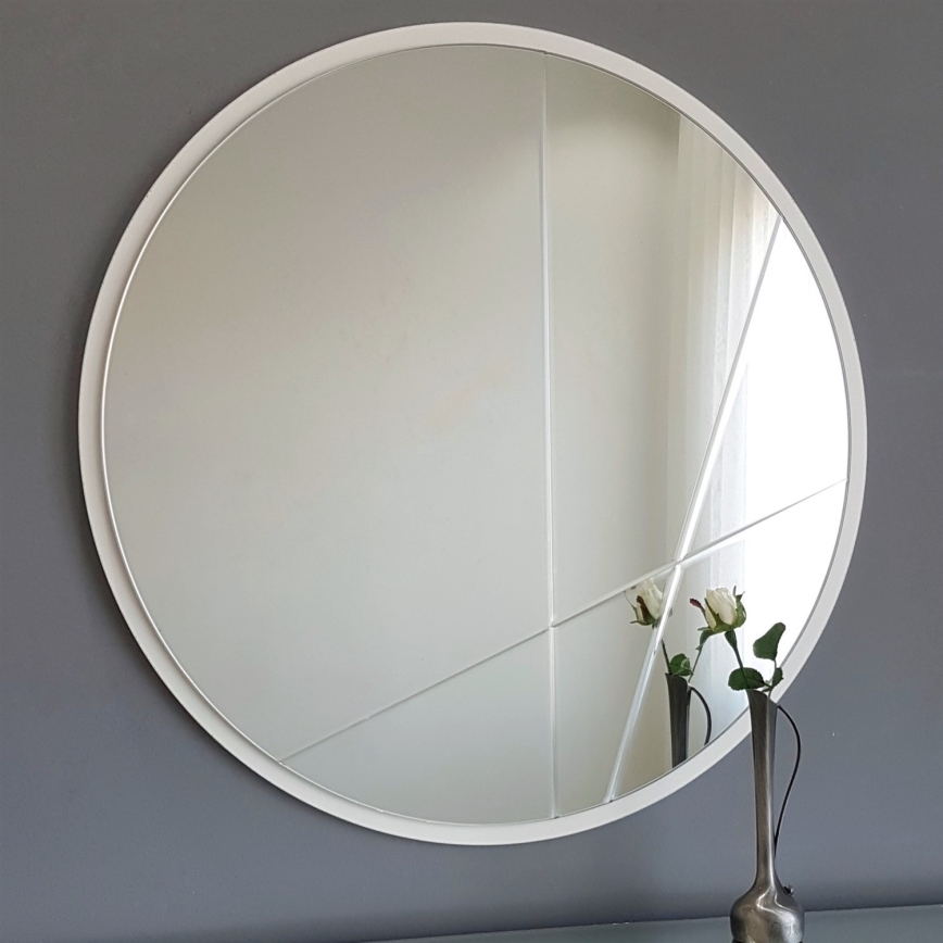 Väggspegel d. 60 cm silver