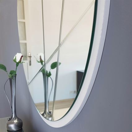 Väggspegel d. 60 cm silver