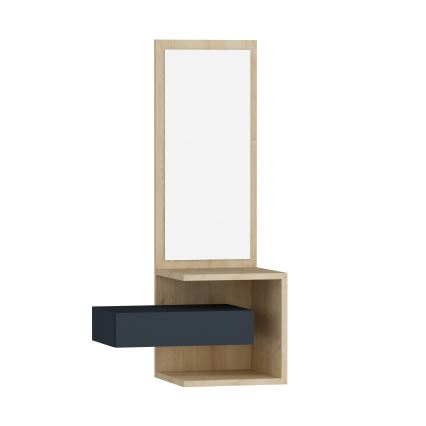 Väggspegel med hylla STELLA 90x49 cm brun/antracit
